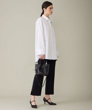 ICB 【洗える】 コットンサテンシャーティング シャツ オフホワイト系