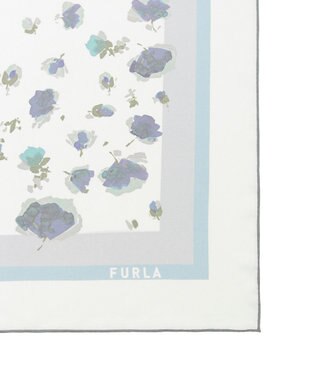 MOONBAT FURLA(フルラ)シルクツイル 水彩フラワー スカーフ 88cm×88cm オフホワイト
