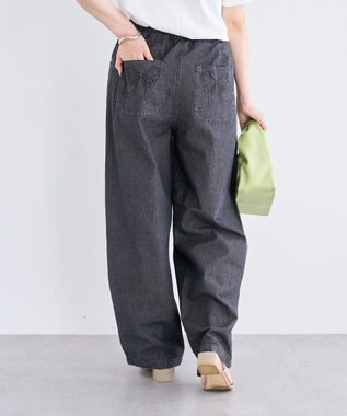 Green Parks ・ＤＯＵＢＬＥ　ＦＬＡＧＳリボン刺繍ポケットデニ Light Indigo