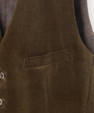JOSEPH ABBOUD 【遠州産素材/オーガニックコットン】ソフトコーデュロイ ベスト ダークブラウン系