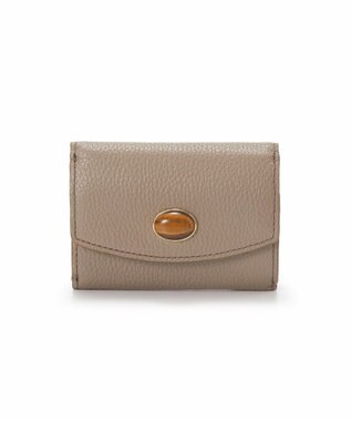 TOPKAPI 【TOPKAPI】gemdrops ジェムドロップ ミニエンボスレザー 天然石 三つ折り 財布 ミディアムグレー