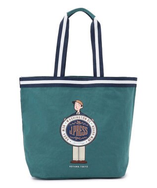 J.PRESS MEN 【AaronChang】【UNISEX】イラスト トートバック ダークグリーン系