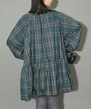 Green Parks ボウタイリボン付裾バルーンシャツワンピース Green