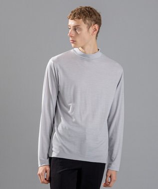 JOSEPH HOMME クリアウールジャージー　モックネック ライトグレー系