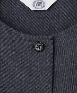 J.PRESS LADIES S リネンバイオシャンブレー ブラウス ネイビー系