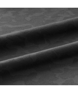 ZERO HALLIBURTON 【吸水速乾・UVカット】 カモフラージュ柄 ジャガード モックネックTシャツ 85127 ブラック