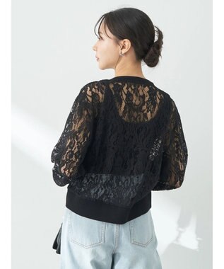 earth music&ecology レースカーディガン Black
