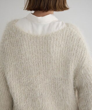 YECCA VECCA ラメシャギーボートネックニット Light Beige