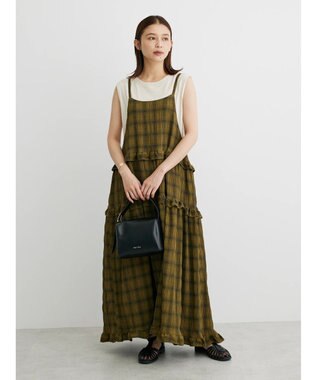 Green Parks ・Ｐｅｔｉｔ　Ｆｌｅｕｒ　フリルティアードキャミワンピ Olive