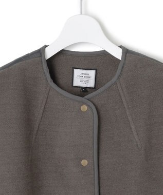 J.PRESS YORK STREET 【WOMEN】キルト×ジャージ ブルゾン グレー系