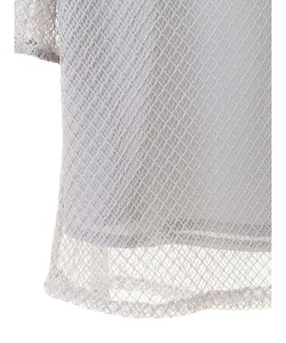 earth music&ecology 袖シアーレースプルオーバー Grayish Blue