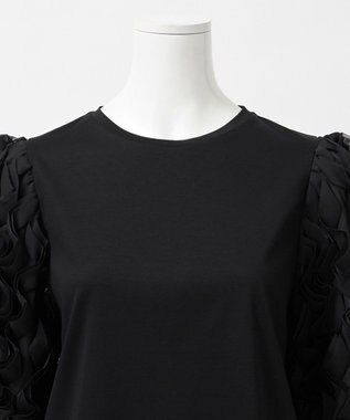 23区 S 【GOLD LABEL】エンブロイダリー コンビ TEE ブラック系