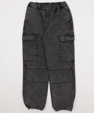 WEGO 【KIDS/150cm/160cm/ウエストゴム】デニムイージーカーゴパンツ（JUNIOR） デニムブラックソノタ