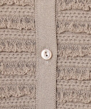 自由区 【カトリエムブーケ】Texture cardigan フリルショートカーディガン ベージュ