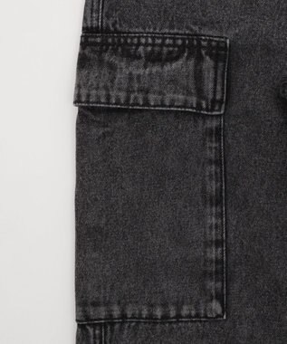 WEGO 【KIDS/150cm/160cm/ウエストゴム】デニムイージーカーゴパンツ（JUNIOR） デニムブラックソノタ