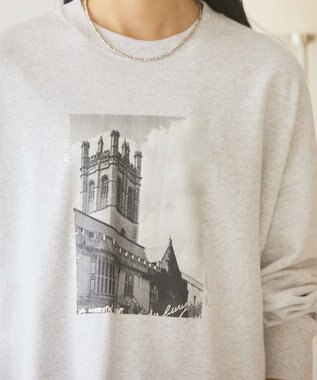 AMERICAN HOLIC ハンドストロークフォト裏毛プルオーバー Gray Mixture