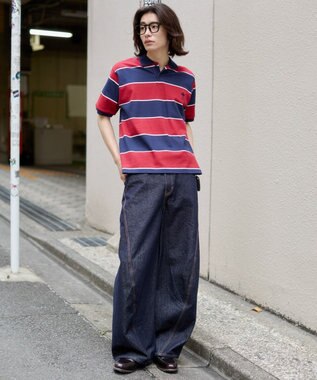 WEGO 【ユニセックス着用ITEM】ワンポイントボーダーポロ（SS） ワイン