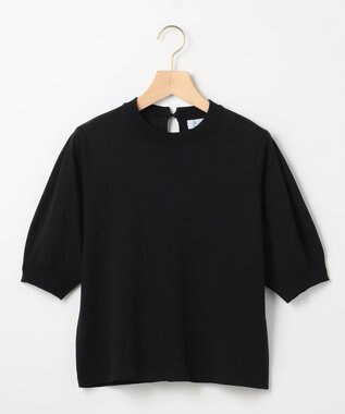 組曲 【先行予約】シアー ニット５分袖 プルオーバー ブラック系