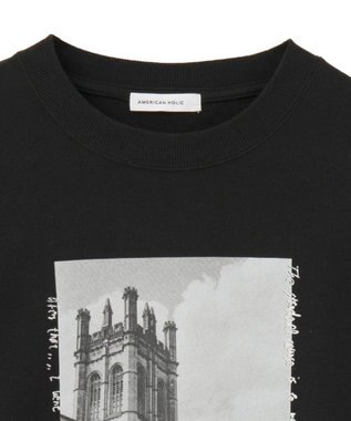 AMERICAN HOLIC ハンドストロークフォト裏毛プルオーバー Black