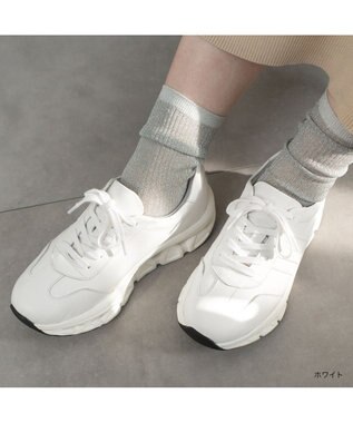 Pointer 日本製 本革 穴開きソールスニーカー ホワイト