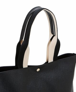 TOPKAPI 【Breath TOPKAPI】SCOTCH GRAIN スコッチグレイン プレーン 2トーンテープ ロングハンドル トートバッグ L ブラック