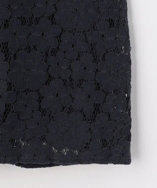 組曲 L 【先行予約・WEB限定】フラワーラッセルレーススタンド襟 ブラウス ネイビー系