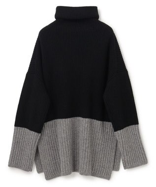 JOSEPH カラーブロック　ハイネックニット Black/grey