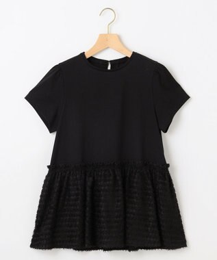 組曲 S 華感フレア カットソー ブラック系