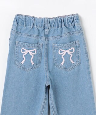 ANY KIDS 【一部店舗/WEB先行販売アイテム】【洗濯機可能】刺繍 ワイドデニムパンツ インディゴ