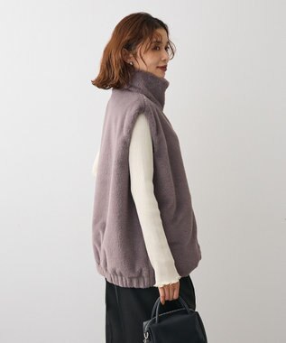 Green Parks スタンドカラーＺＩＰファーベスト Charcoal Gray