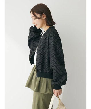 Green Parks ・ＳＵＧＡＲ　ＳＰＯＯＮ　エンボスチェックブルゾン Black