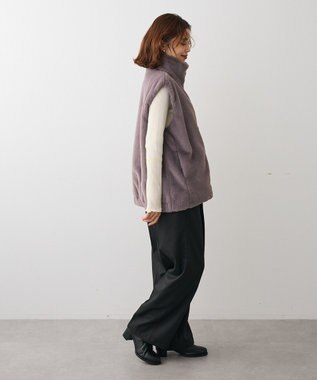 Green Parks スタンドカラーＺＩＰファーベスト Charcoal Gray