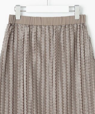 自由区 【セットアップ対応・洗える】フリンジジャガード スカート モカ