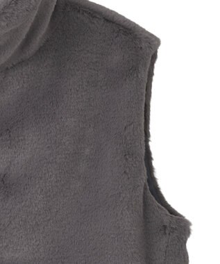 Green Parks スタンドカラーＺＩＰファーベスト Charcoal Gray