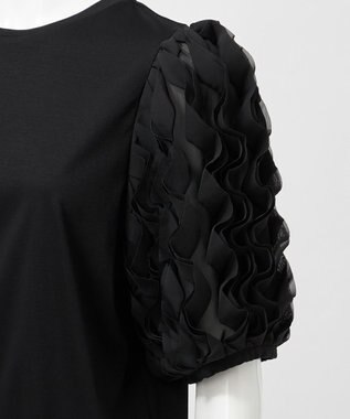 23区 S 【GOLD LABEL】エンブロイダリー コンビ TEE ブラック系