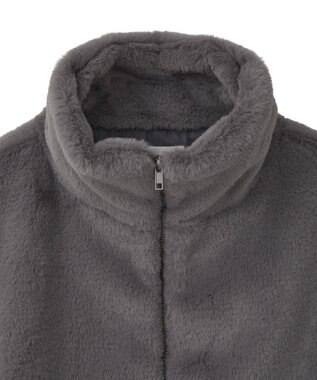 Green Parks スタンドカラーＺＩＰファーベスト Charcoal Gray