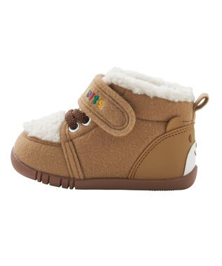 MIKI HOUSE HOT BISCUITS 【11.5-13.5cm】 顔ドン あったかボア付き ファーストシューズ ベージュ