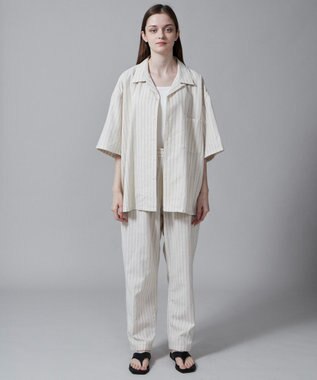 WEGO 【ユニセックス着用アイテム/手洗い可/SETUP可/ウエストゴム】リネンレーヨンイージーパンツ オフホワイト