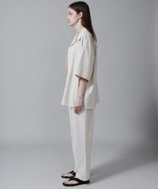 WEGO 【ユニセックス着用アイテム/手洗い可/SETUP可/ウエストゴム】リネンレーヨンイージーパンツ オフホワイト