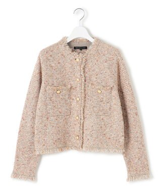 23区 S 【見上愛さん着用/GLOW11月号掲載】ツイード ニット ジャケット オレンジミックス