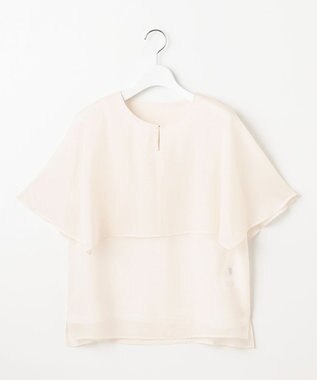 J.PRESS LADIES 【洗える】シアーサッカーチェック カットソー ライトベージュ系