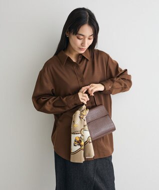 CRAFT STANDARD BOUTIQUE オーバーサイズサテンシャツ Brown