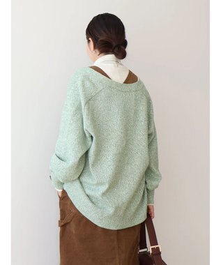 AMERICAN HOLIC ＭＩＸＶネックニットカーディガン Green