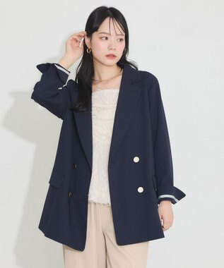 earth music&ecology ダブルテーラードジャケット ネイビー