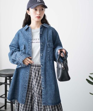 WEGO デニムBIGシャツ デニム中濃加工色