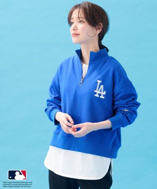 ANY L 【洗濯機可/UVケア】MLB/メジャーリーグベースボール ジップスウェット ブルー