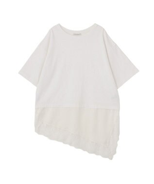 Green Parks レースドッキングＴシャツ Off White
