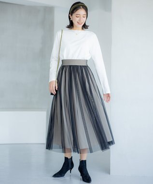 組曲 コットンバスクロング Tシャツ アイボリー系