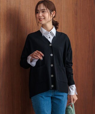 組曲 【WEB限定】ELENAオーバーニットカーディガン ブラック系