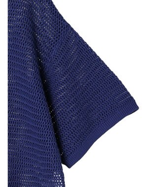 AMERICAN HOLIC 透かし編み半袖ニットプルオーバー Blue